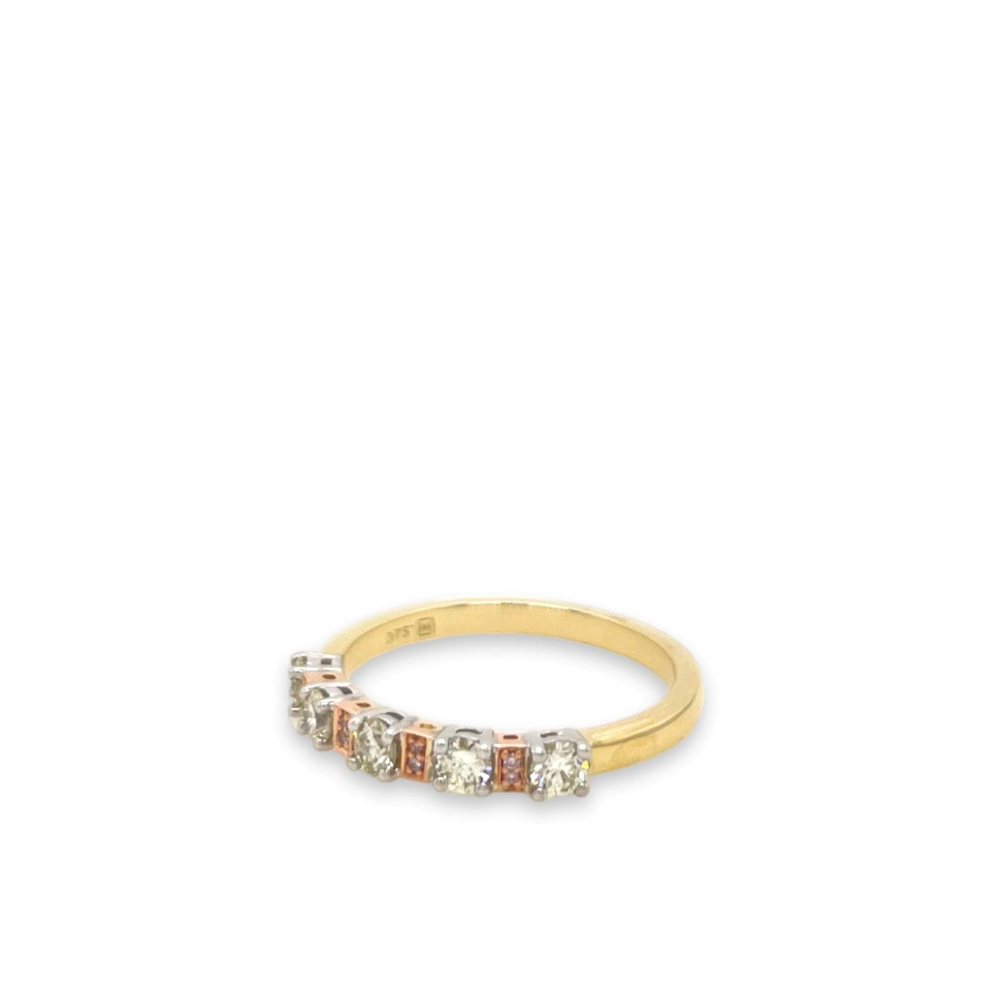 9ct Pink and White Diamond Ring