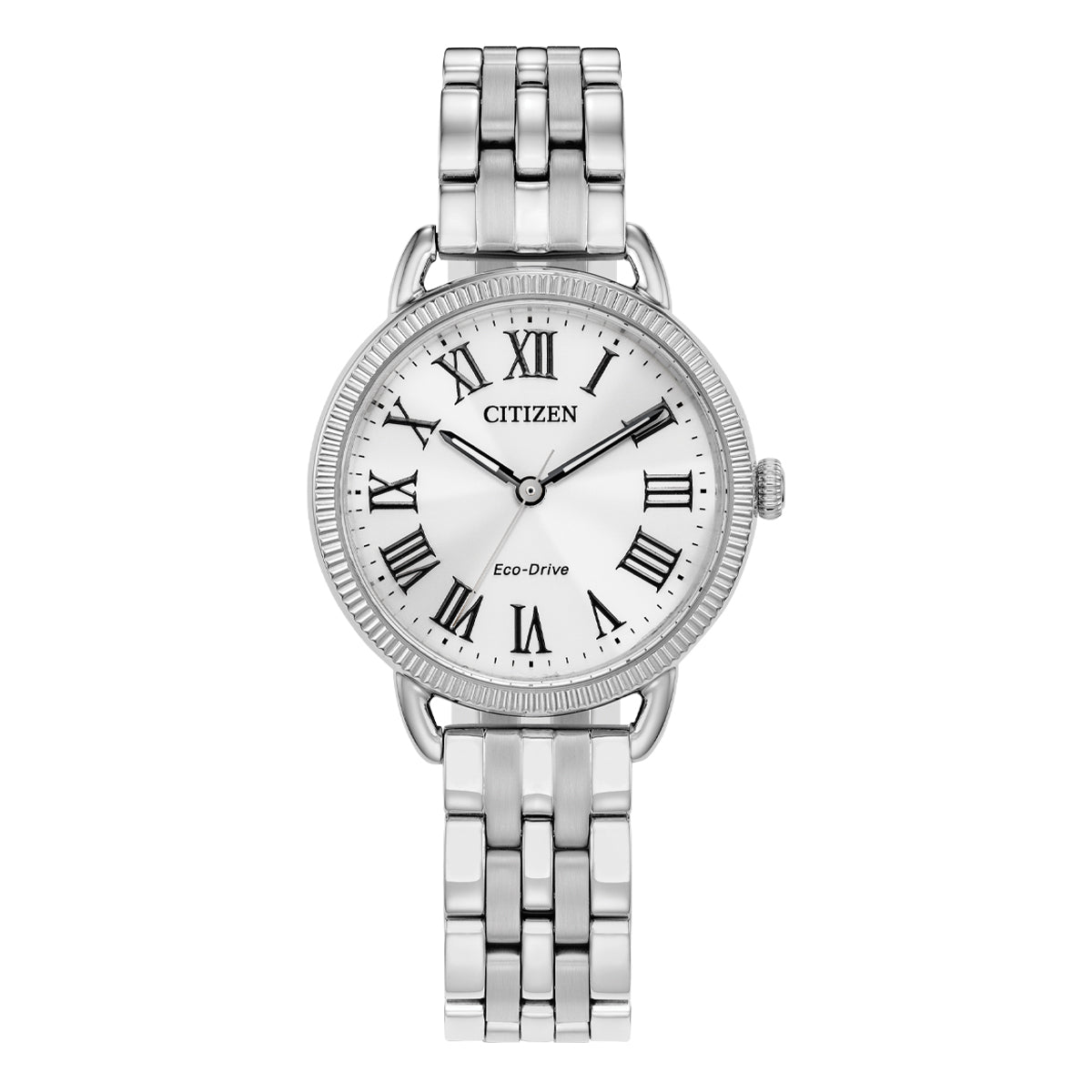 Citizen Ladies Eco Drive Watch Silver with Roman Numerals