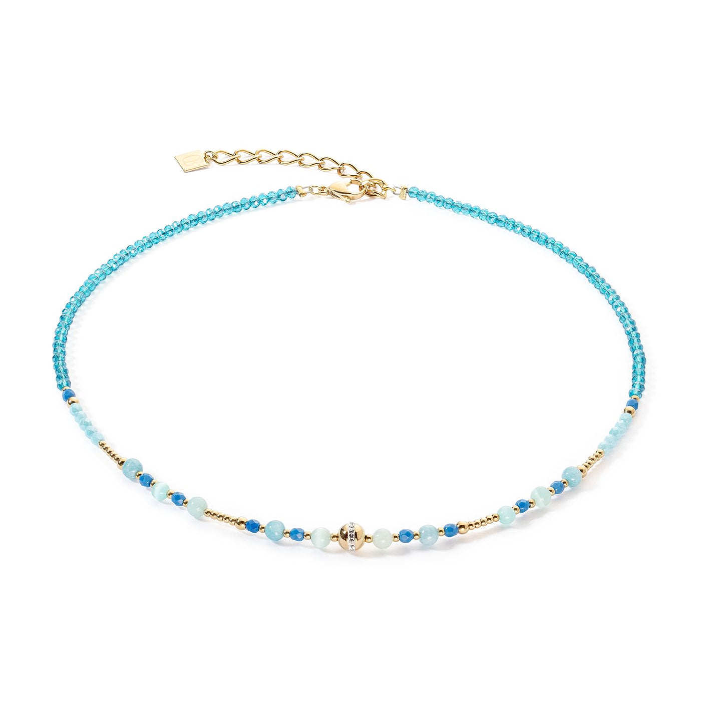 Coeur de Lion Mini Ocean Blue and Gold Necklace