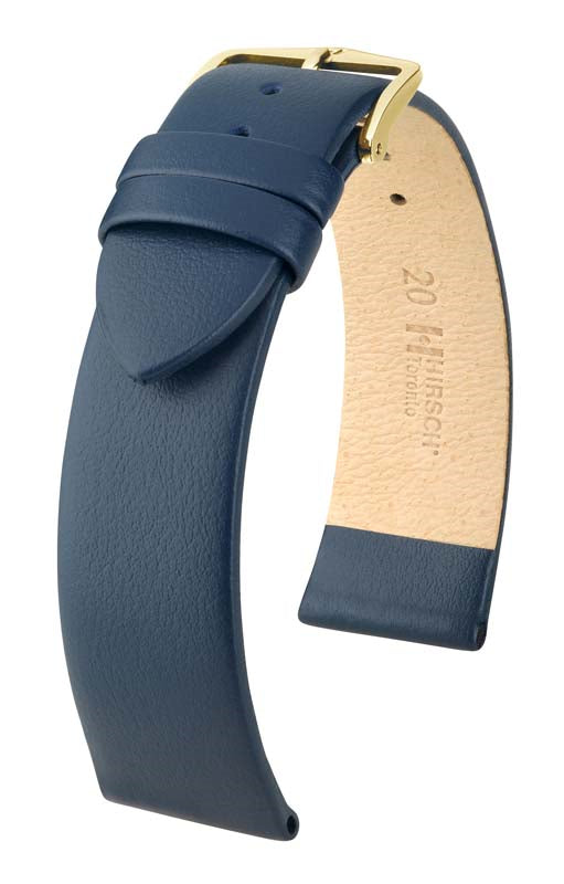 Hirsch Toronto Blue Fine-Grained Leather Watch Band Medium