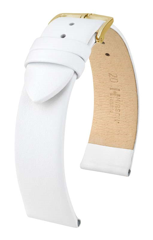 Hirsch Toronto White Fine-Grained Leather Watch Band Length