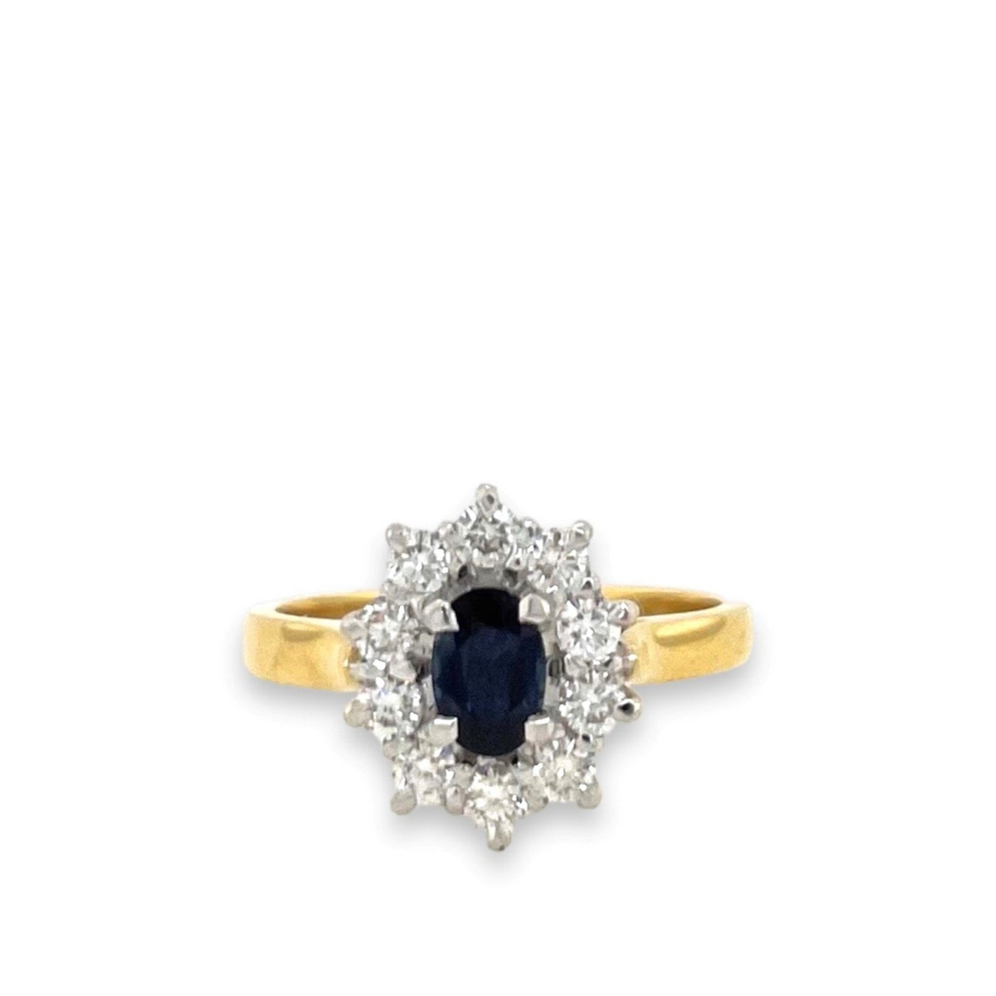 18ct Sapphire and Diamond Cluster Ring