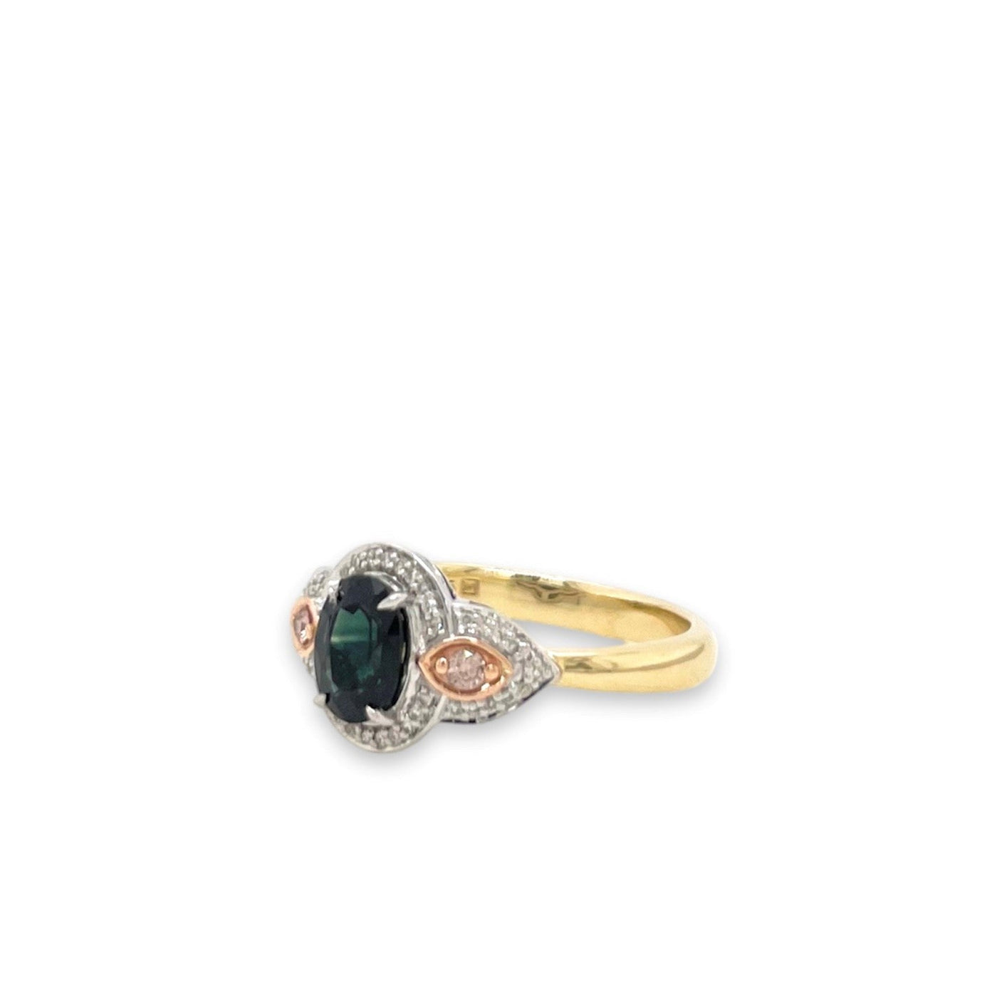 9ct Sapphire and Pink Diamond Ring