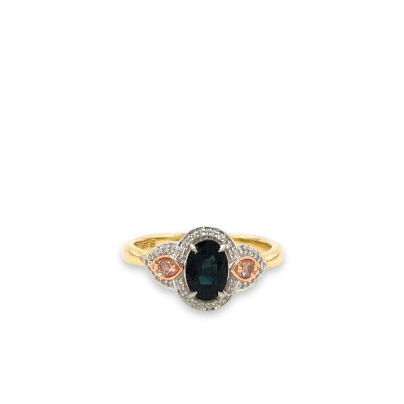 9ct Sapphire and Pink Diamond Ring