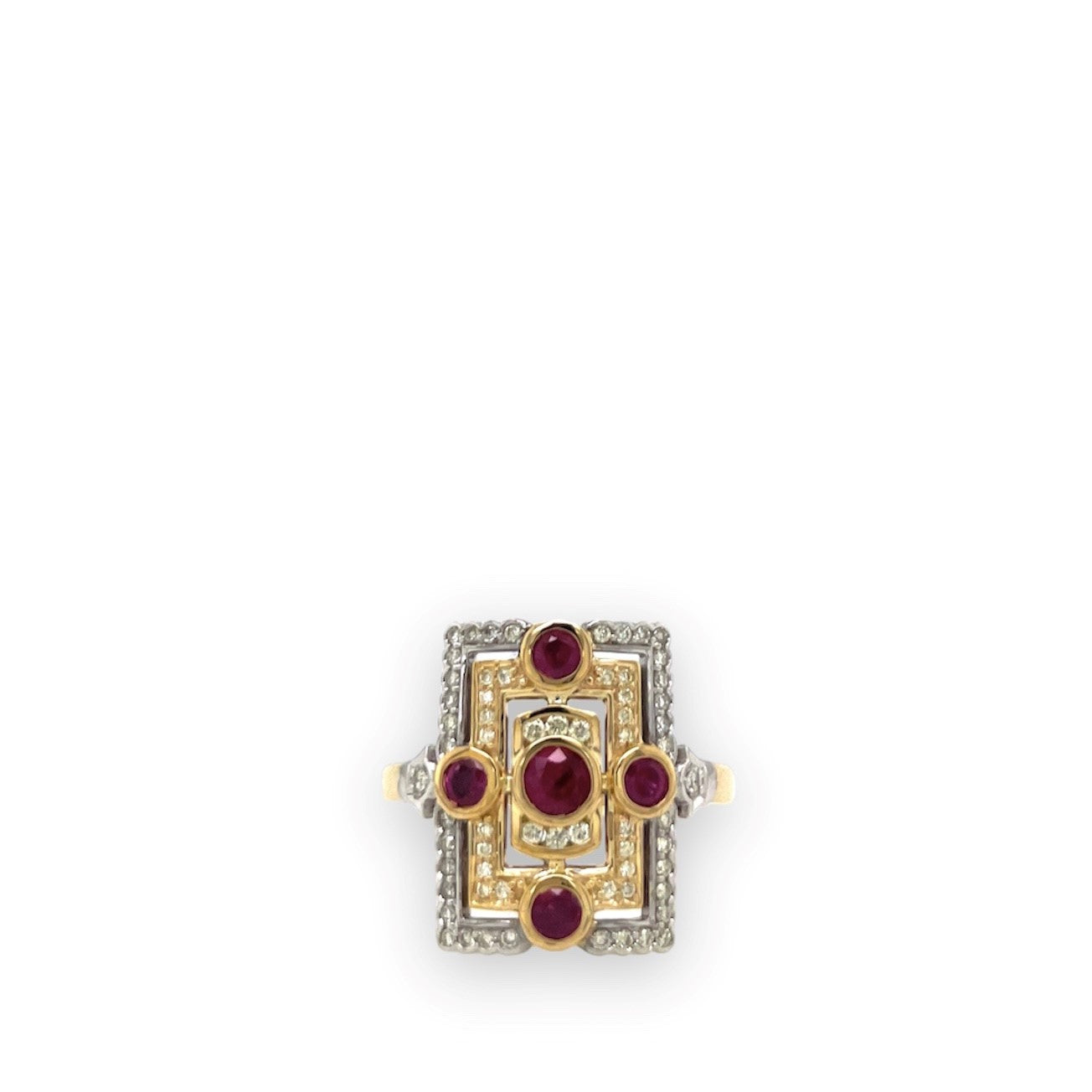 Vintage Inspired Ruby and Diamond Ring