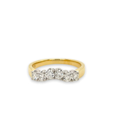 18ct Classic Curved Diamond Band