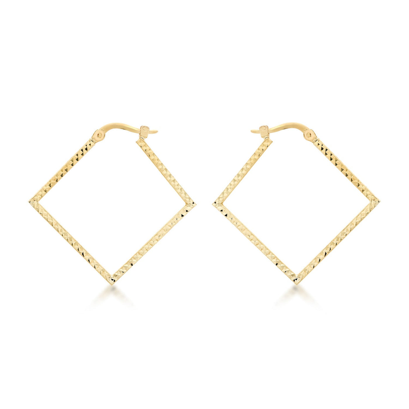 9ct Yellow Gold Square Hoop Earrings