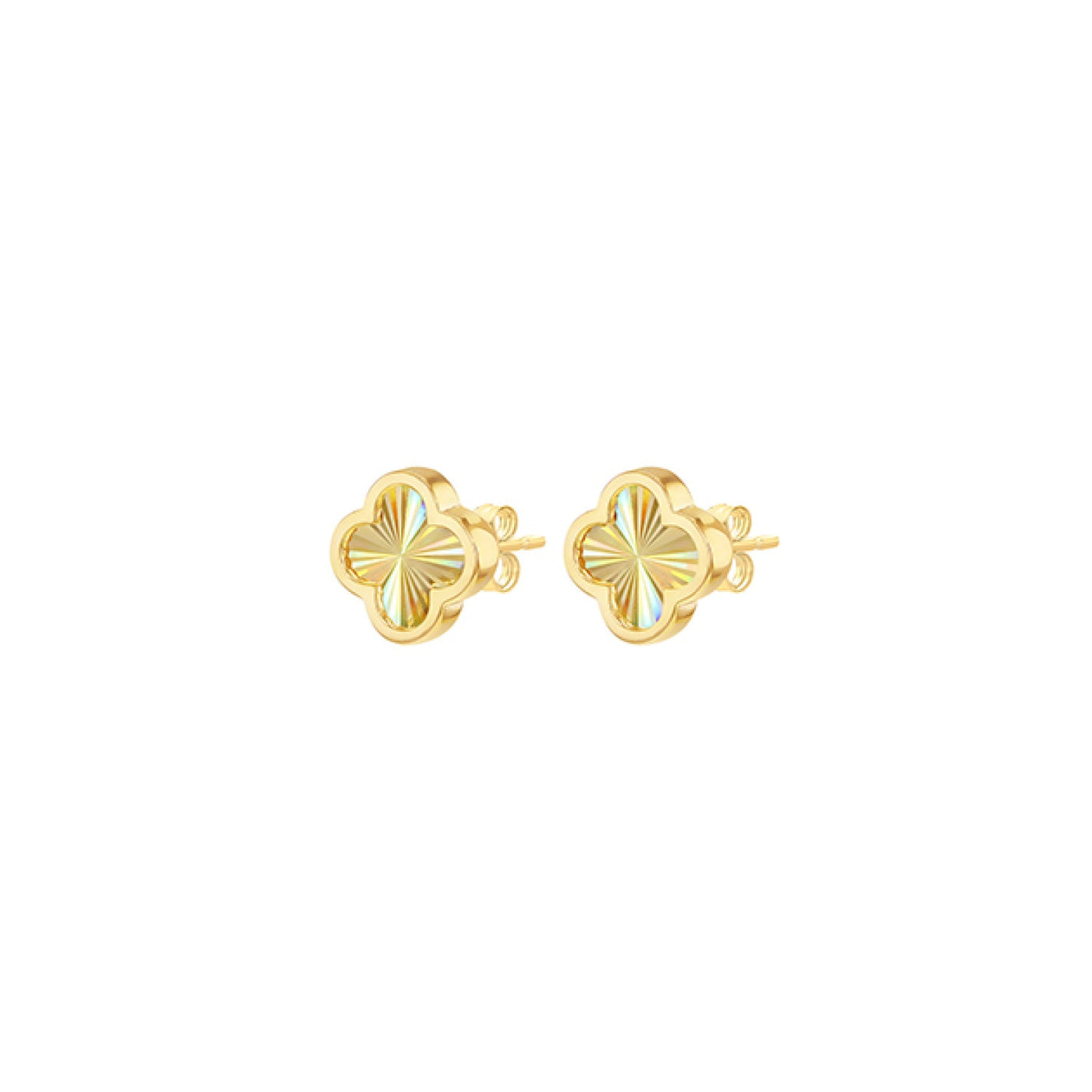 9ct Yellow Gold Clover Stud