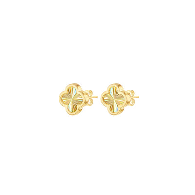 9ct Yellow Gold Clover Stud