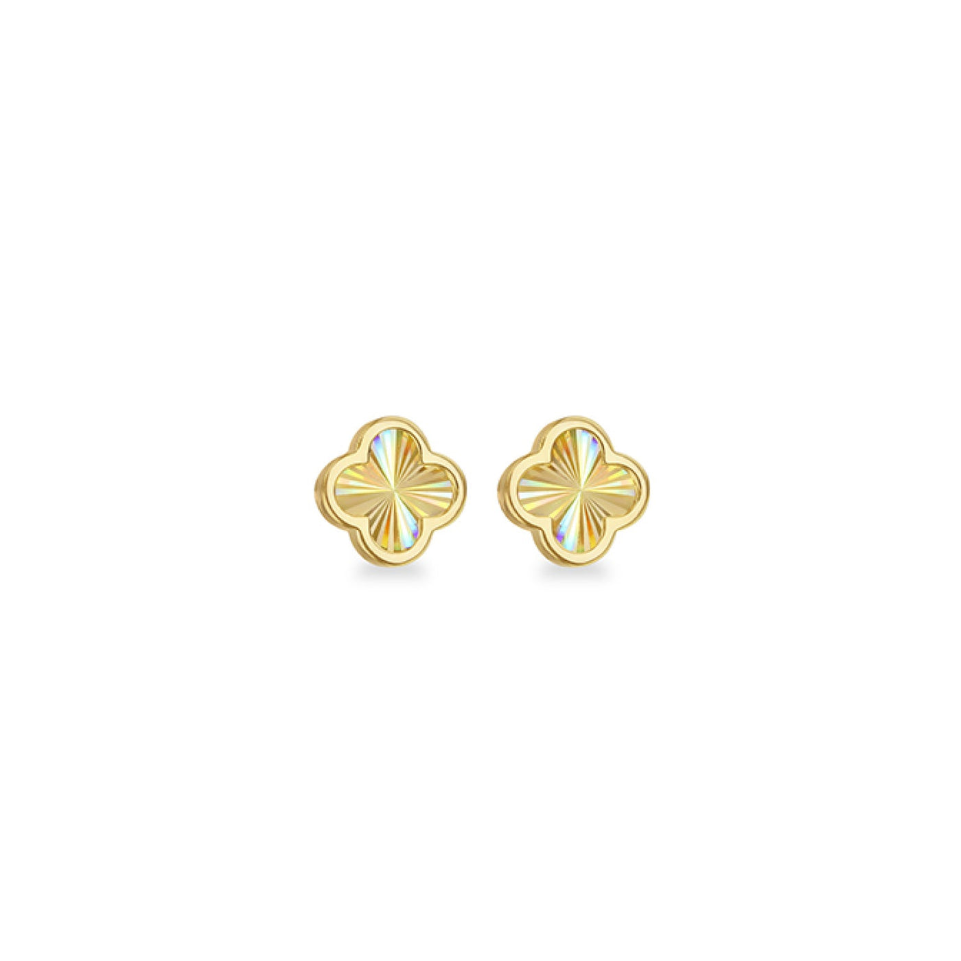 9ct Yellow Gold Clover Stud
