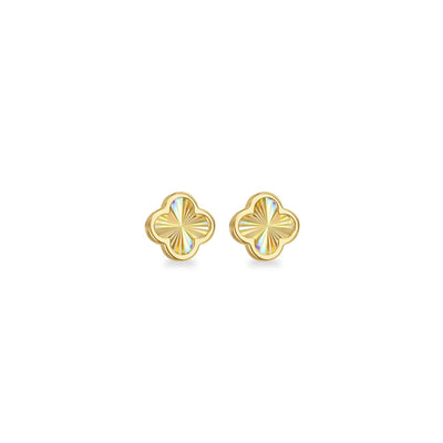 9ct Yellow Gold Clover Stud