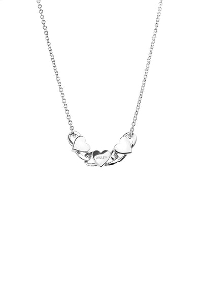 Sterling Silver Stolen Girlfriends Club Triple Hearts Love Chain Necklace