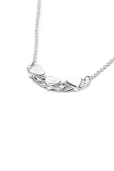 Sterling Silver Stolen Girlfriends Club Triple Hearts Love Chain Necklace