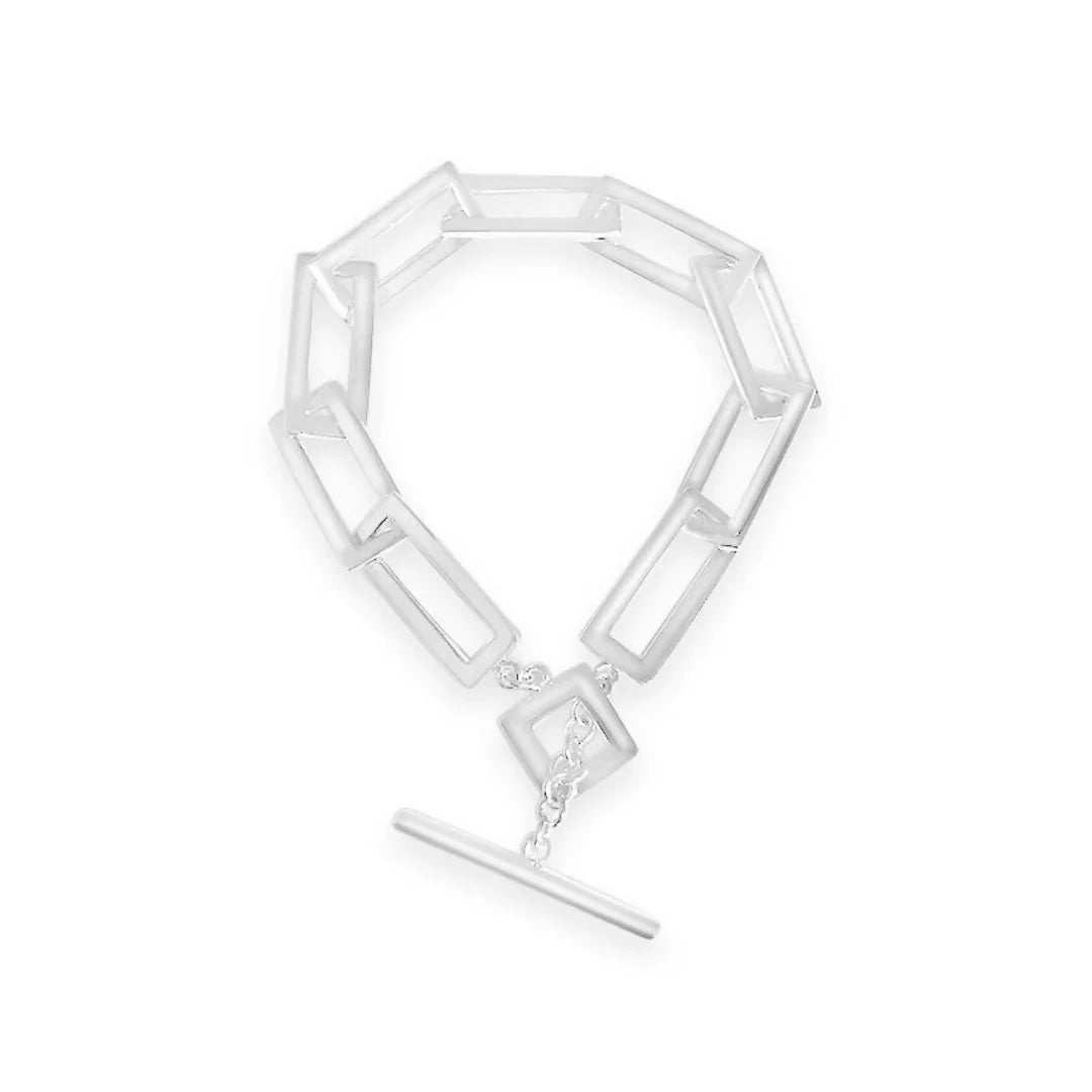 Sterling Silver Geometric Fob Bracelet
