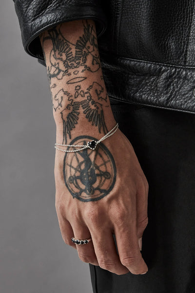 Love Claw Bracelet Onyx Silver