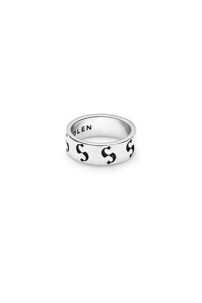 S Logo Imprint Band Narrow Sterling Silver