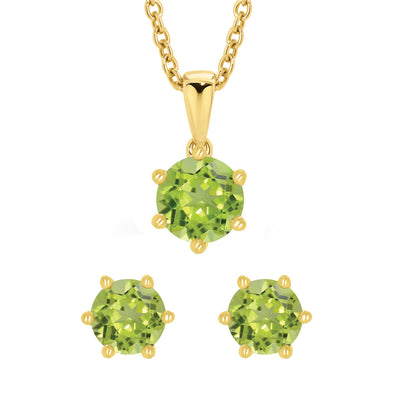 9ct Yellow Gold Peridot Studs