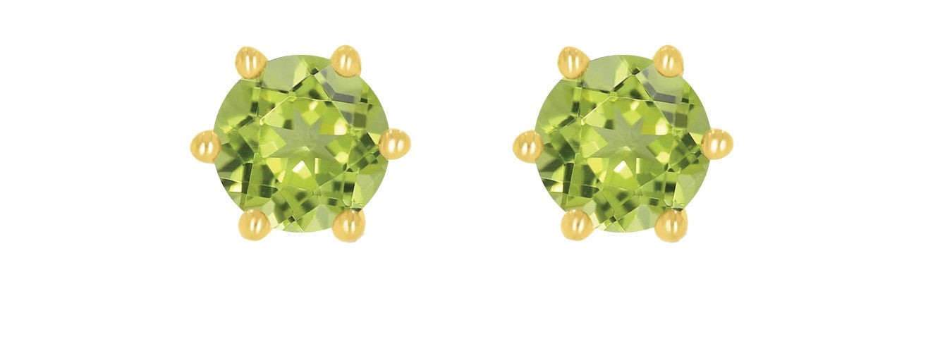 9ct Yellow Gold Peridot Studs