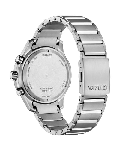 Silver and Green Titanium Citizen Eco-Drive Watch