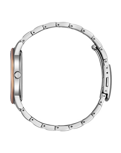 Silver and Rose Gold Citizen Eco-Drive Watch