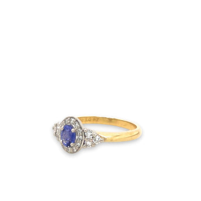 18ct Ceylonese Sapphire and Diamond Ring