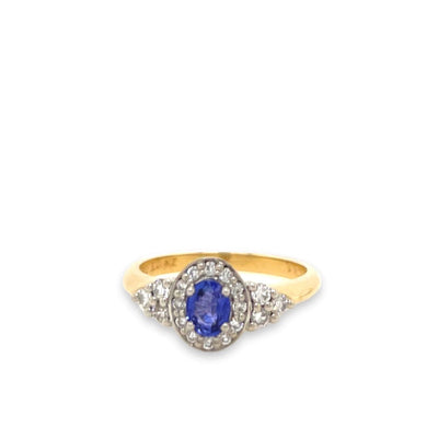 18ct Ceylonese Sapphire and Diamond Ring