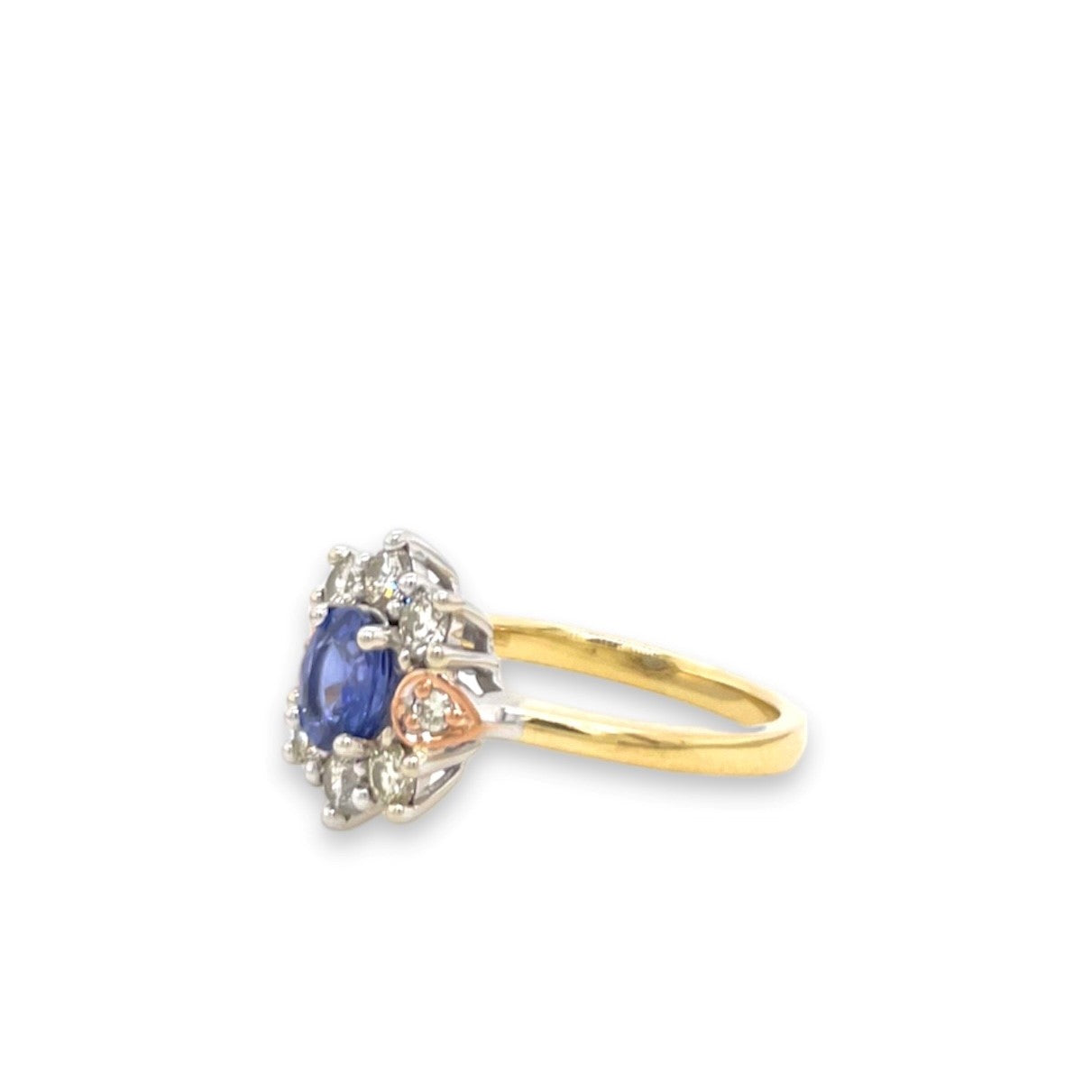 9ct Ceylonese Sapphire and Diamond Cluster Ring