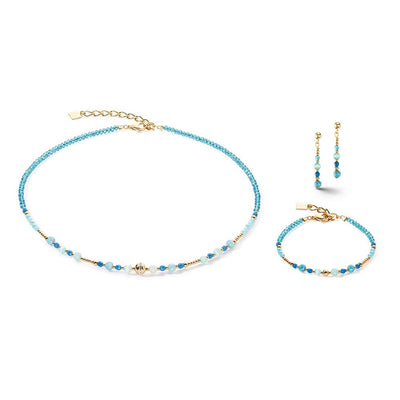 Coeur de Lion Mini Ocean Blue and Gold Necklace