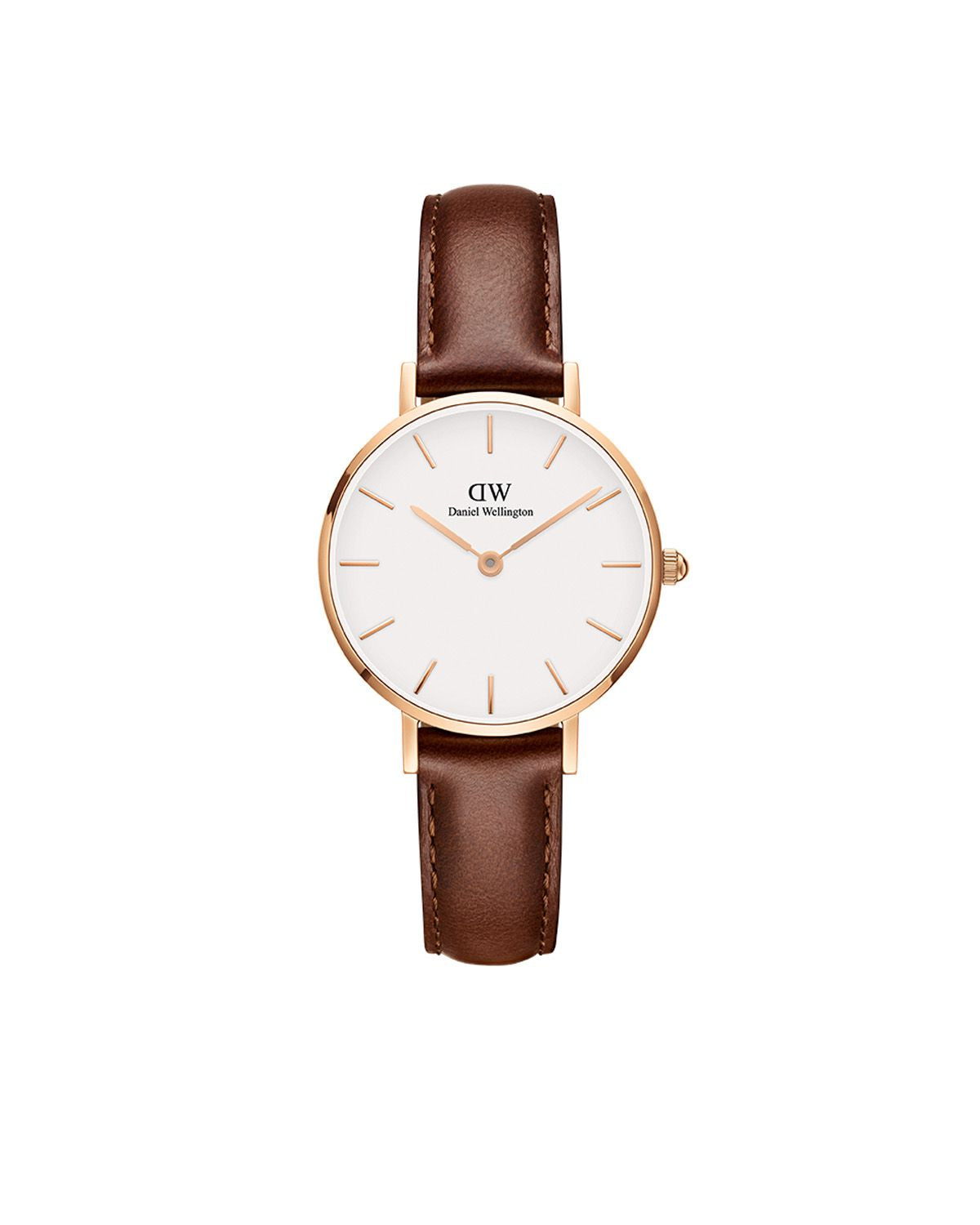 Daniel Wellington 'Petite ST Mawes' 28mm Rose and Brown Watch