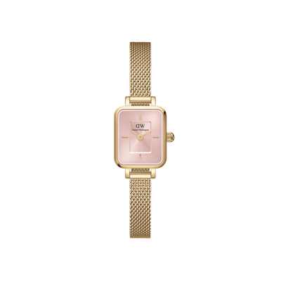 Daniel Wellington 'Quadro Mini Evergold Blush' Gold and Pink Watch