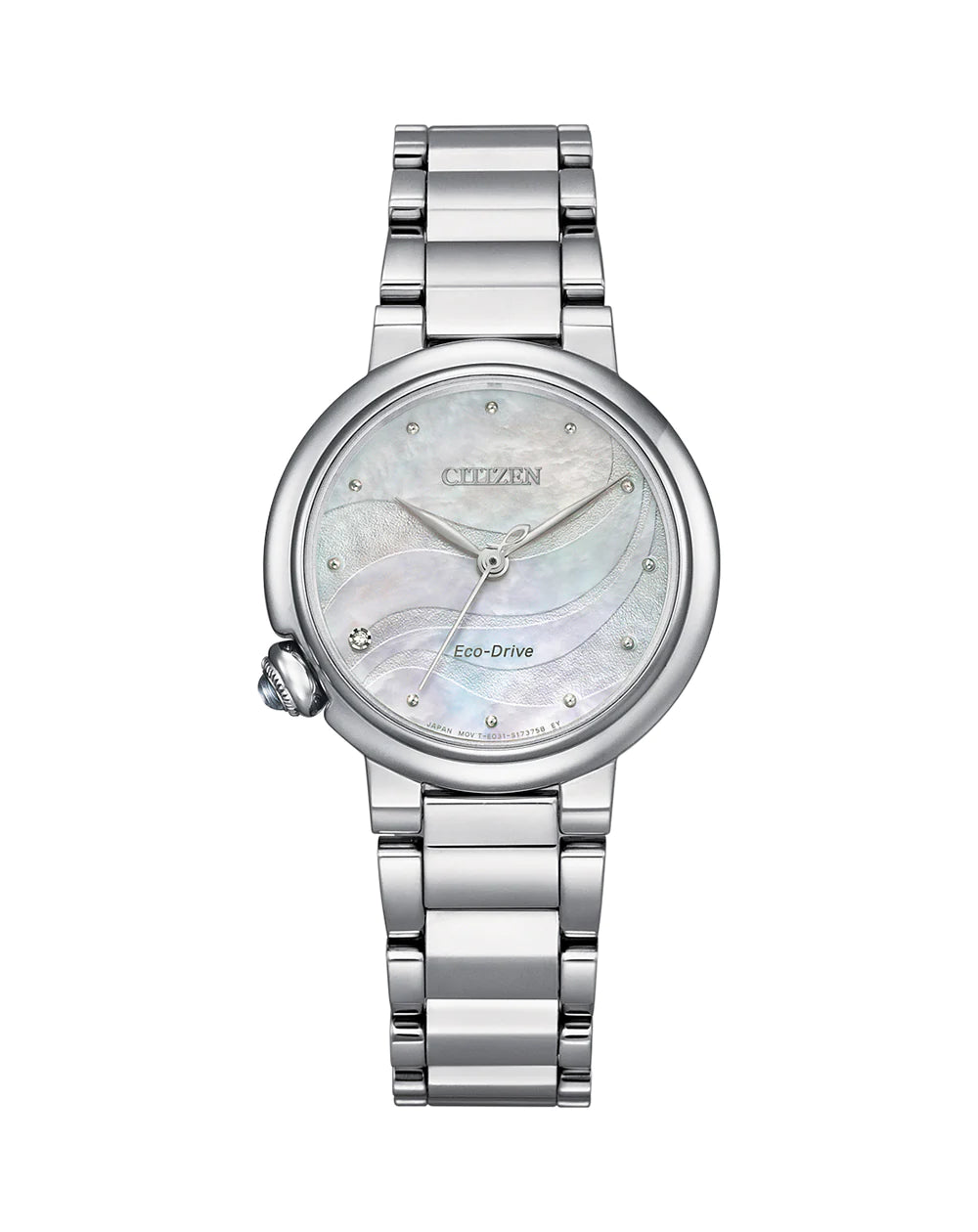 Silver Ladies Eco-Drive Citizen Watch with Diamond