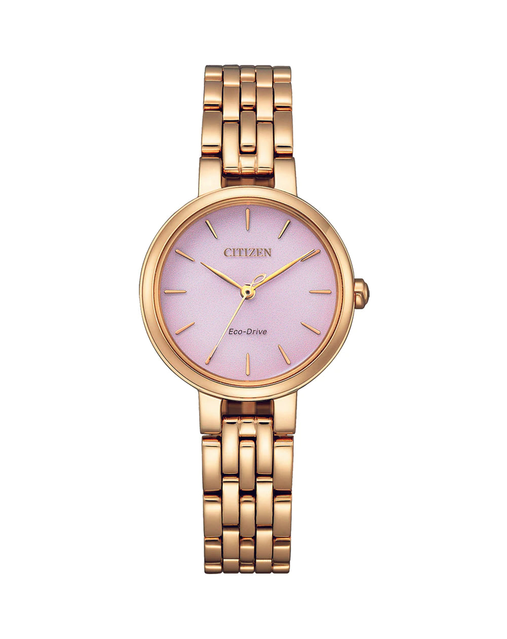 Rose Gold and Pink Citizen Ladies Eco Drive Watch Petersens Jewellers