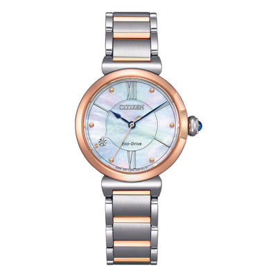 Rose and Silver Citizen Ladies Eco Dive Watch with Diamond