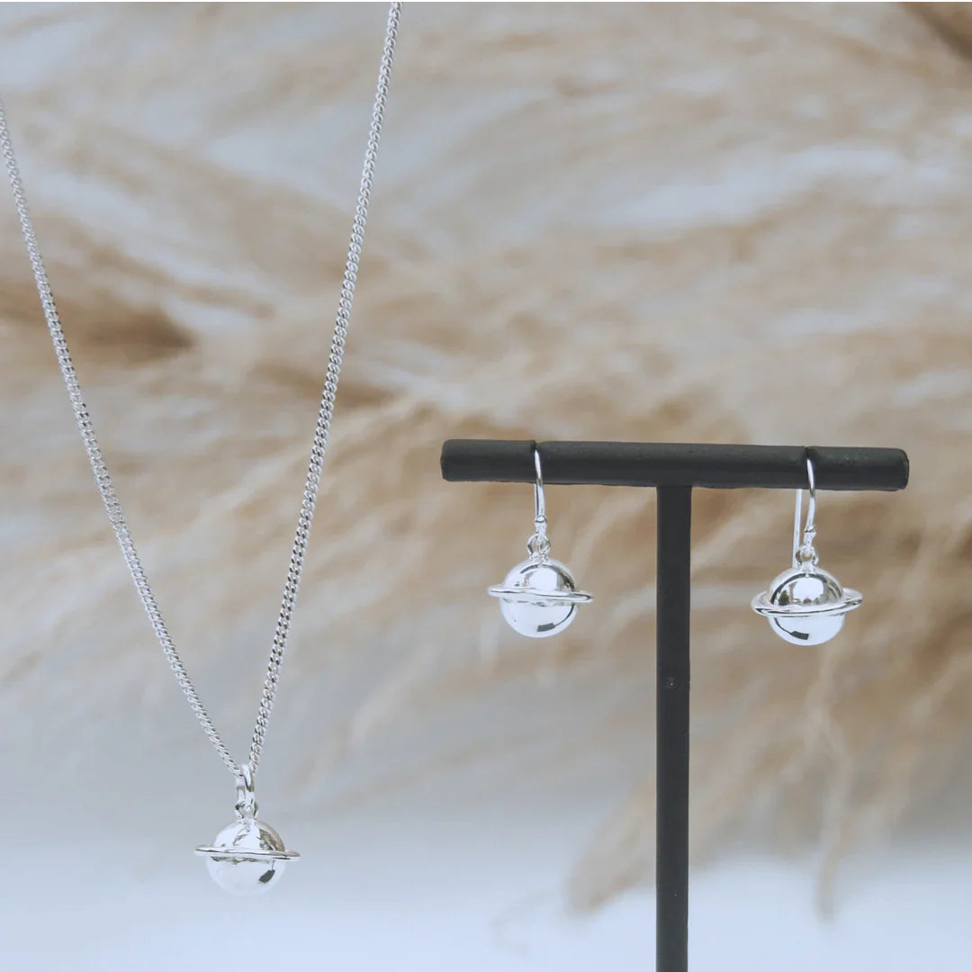 Sterling Silver Planet Earrings