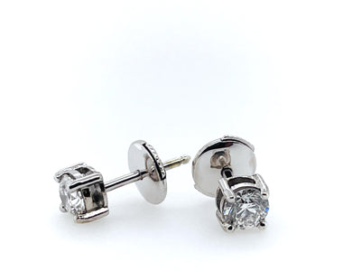 0.80tdw Diamond Solitaire Stud Earrings