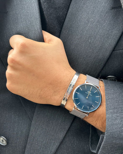 Daniel Wellington 'Classic Mesh Arctic' 40mm Blue Watch