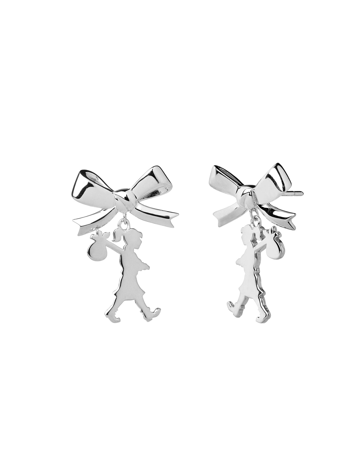 Sterling Silver Karen Walker Girl with a Bow Earrings