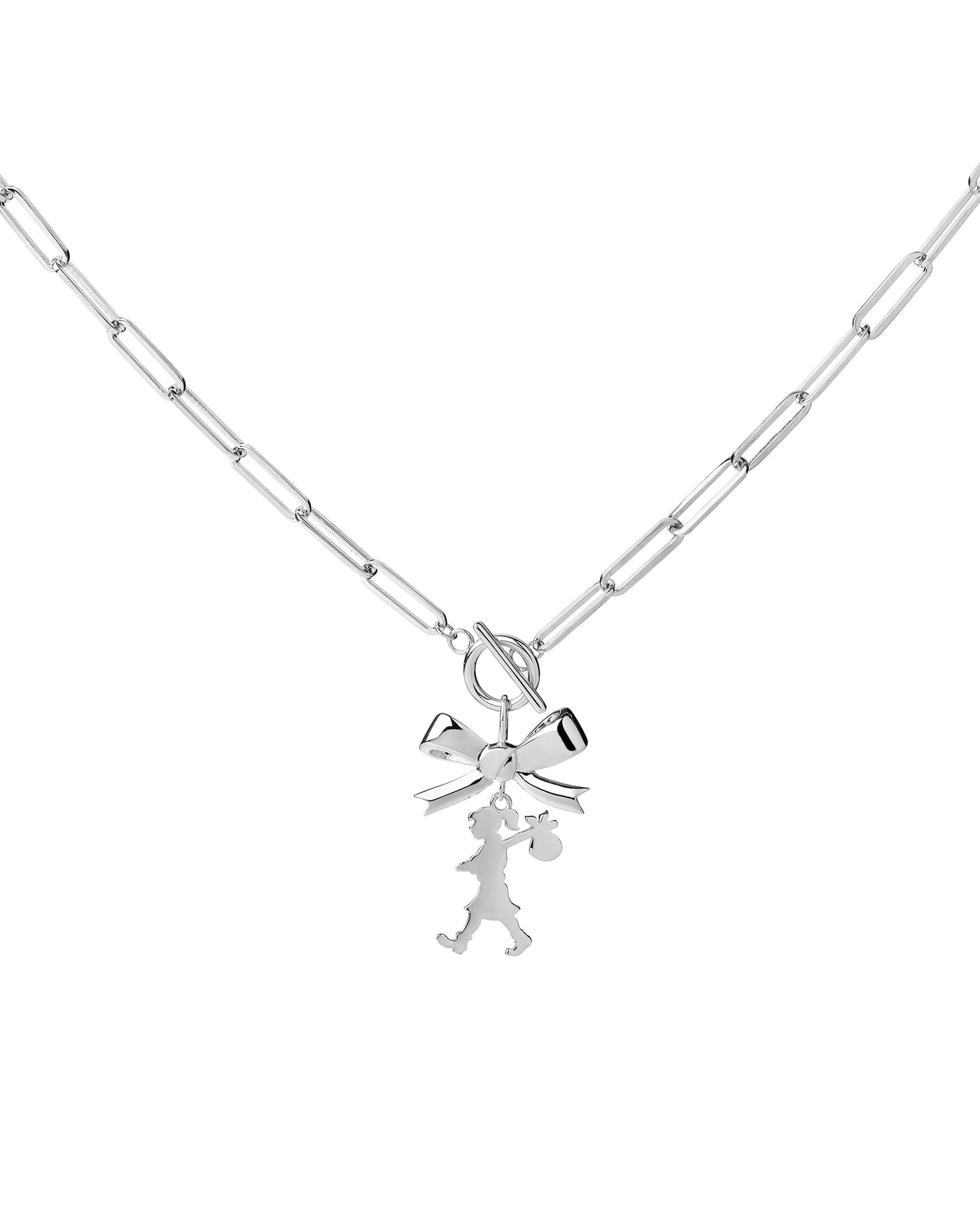 Sterling Silver Karen Walker Girl with a Bow Necklace