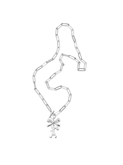 Sterling Silver Karen Walker Girl with a Bow Necklace