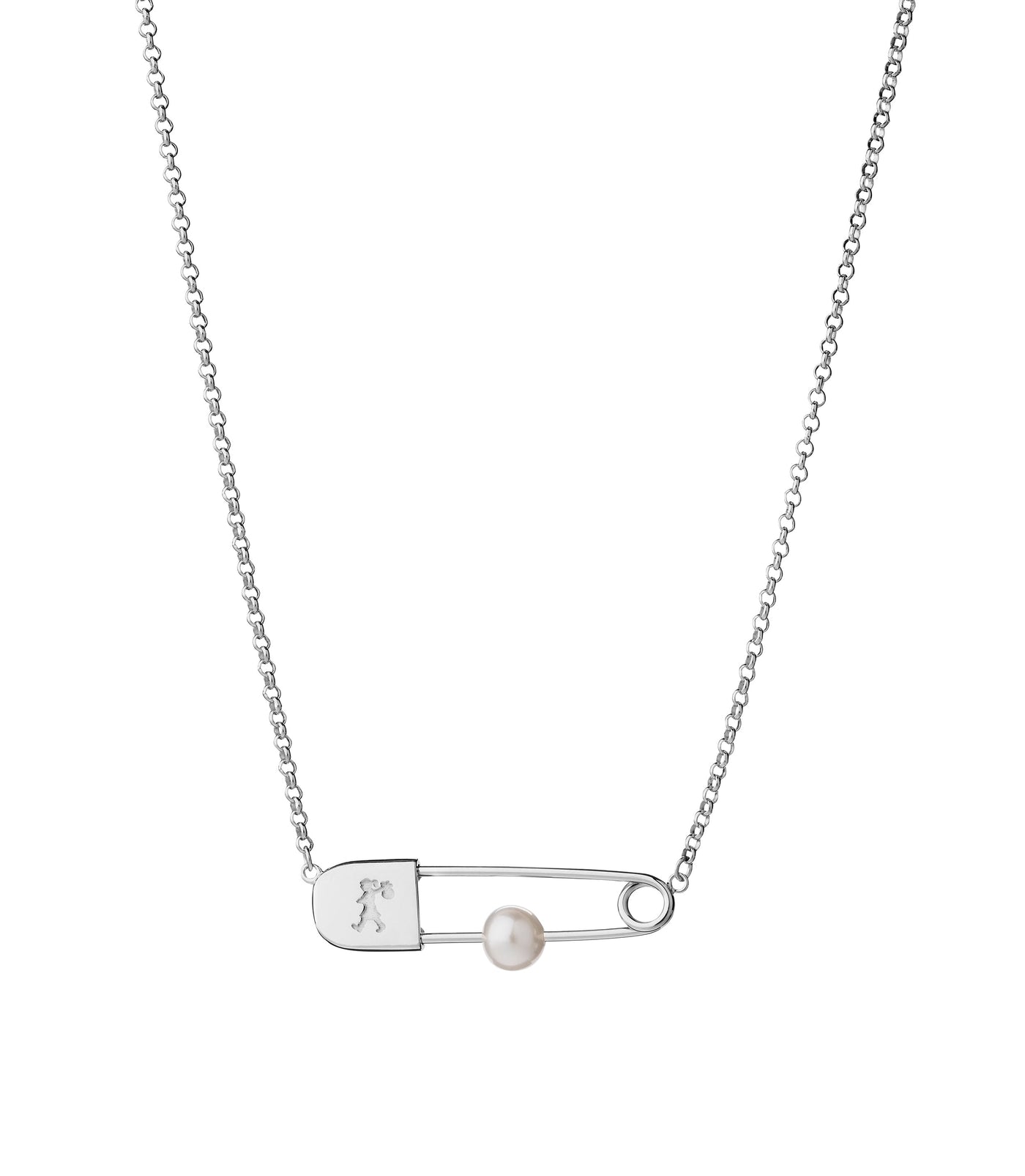 Sterling Silver Karen Walker Runaway Safety Pin Necklace