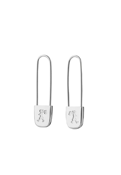 Sterling Silver Karen Walker Safety Pin Earrings