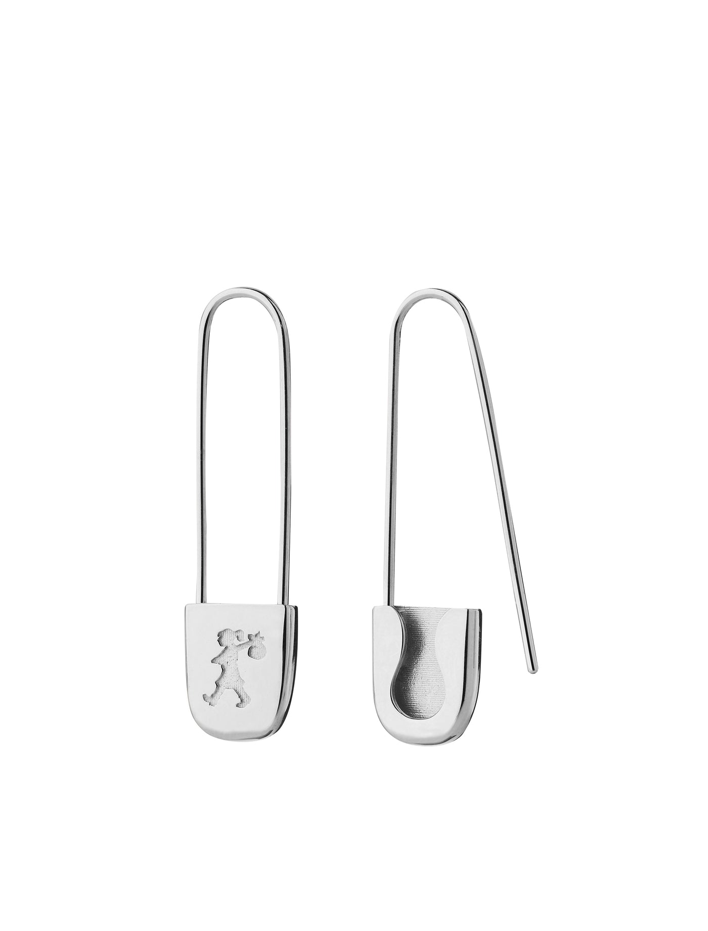 Sterling Silver Karen Walker Safety Pin Earrings