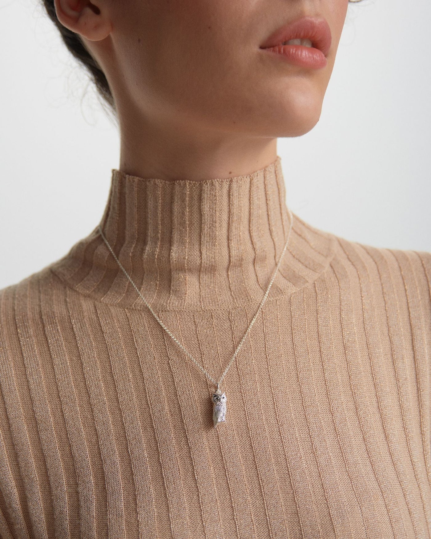 Sterling Silver and Garnet Karen Walker Owl Necklace
