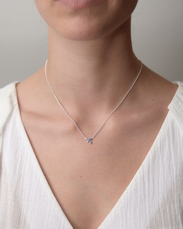 Sterling Silver Karen Walker Mini Bow Necklace