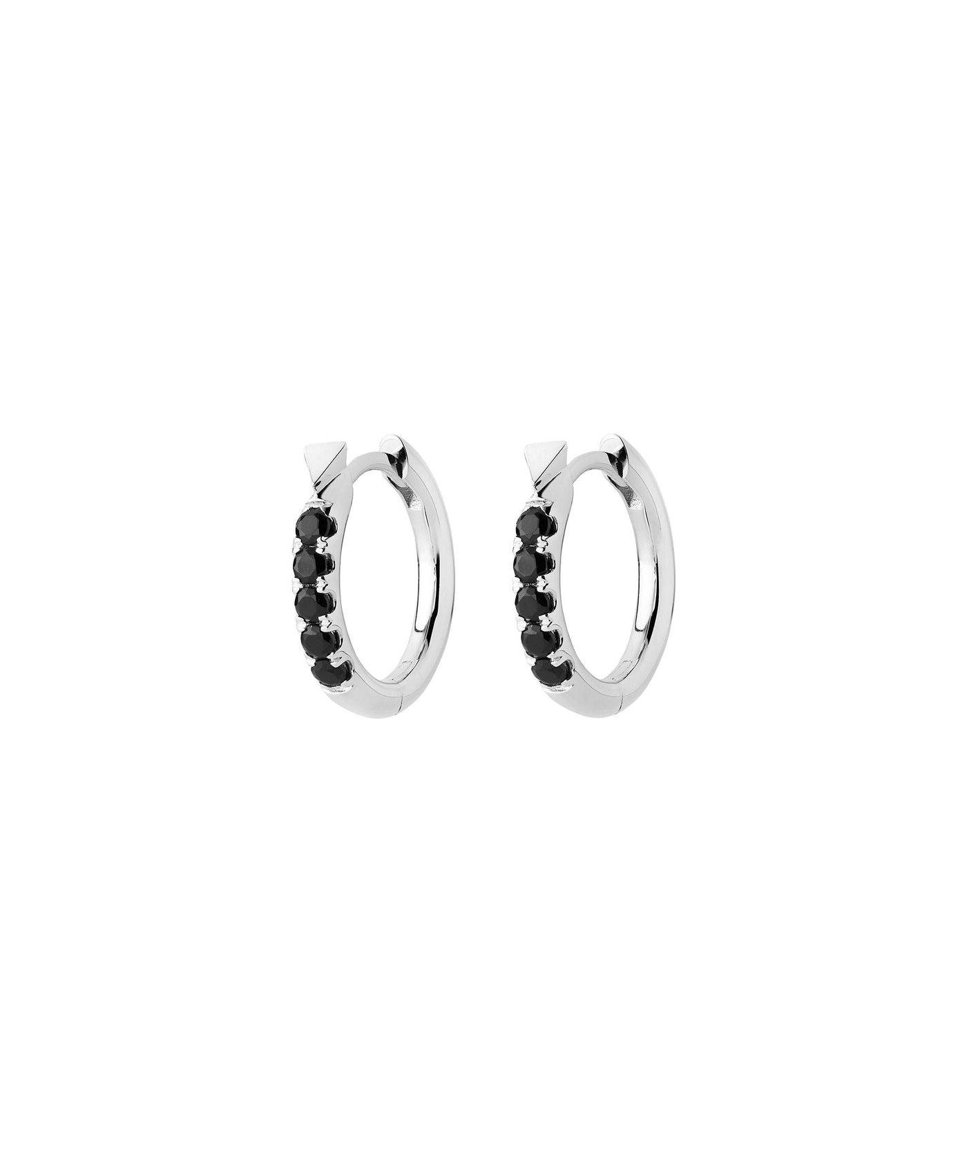 Sterling Silver Karen Walker Miniaturist Onyx Huggies