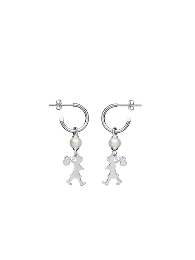 Sterling Silver Karen Walker Runaway Girl with a Pearl Earrings