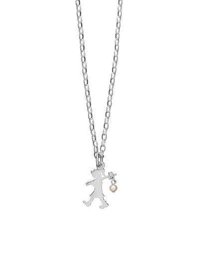 Sterling Silver Karen Walker Runaway Girl with a Pearl Necklace