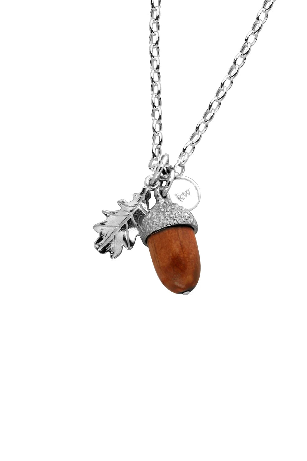 Sterling Silver Karen Walker Acorn with Wood 45cm Necklace