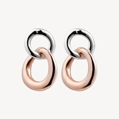 Sterling Silver and Rose Gold Plated Circles Studs