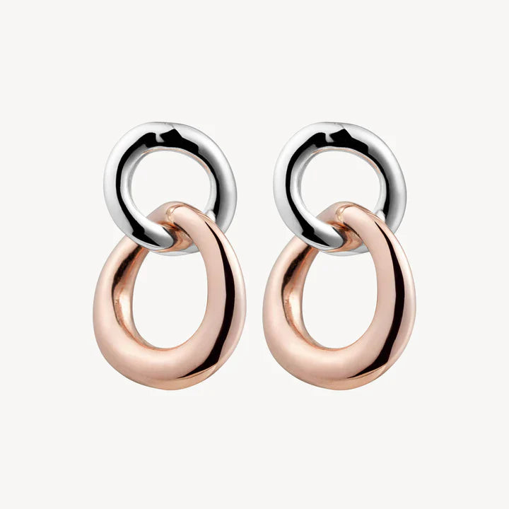 Sterling Silver and Rose Gold Plated Circles Studs